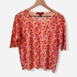Max Mara Studio Short Sleeve Floral Blouse Size L